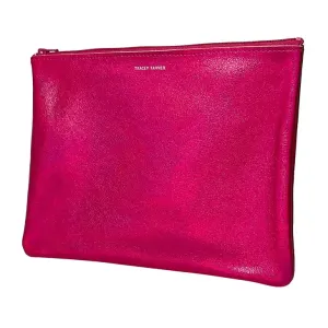 large leather zip - fuchsia