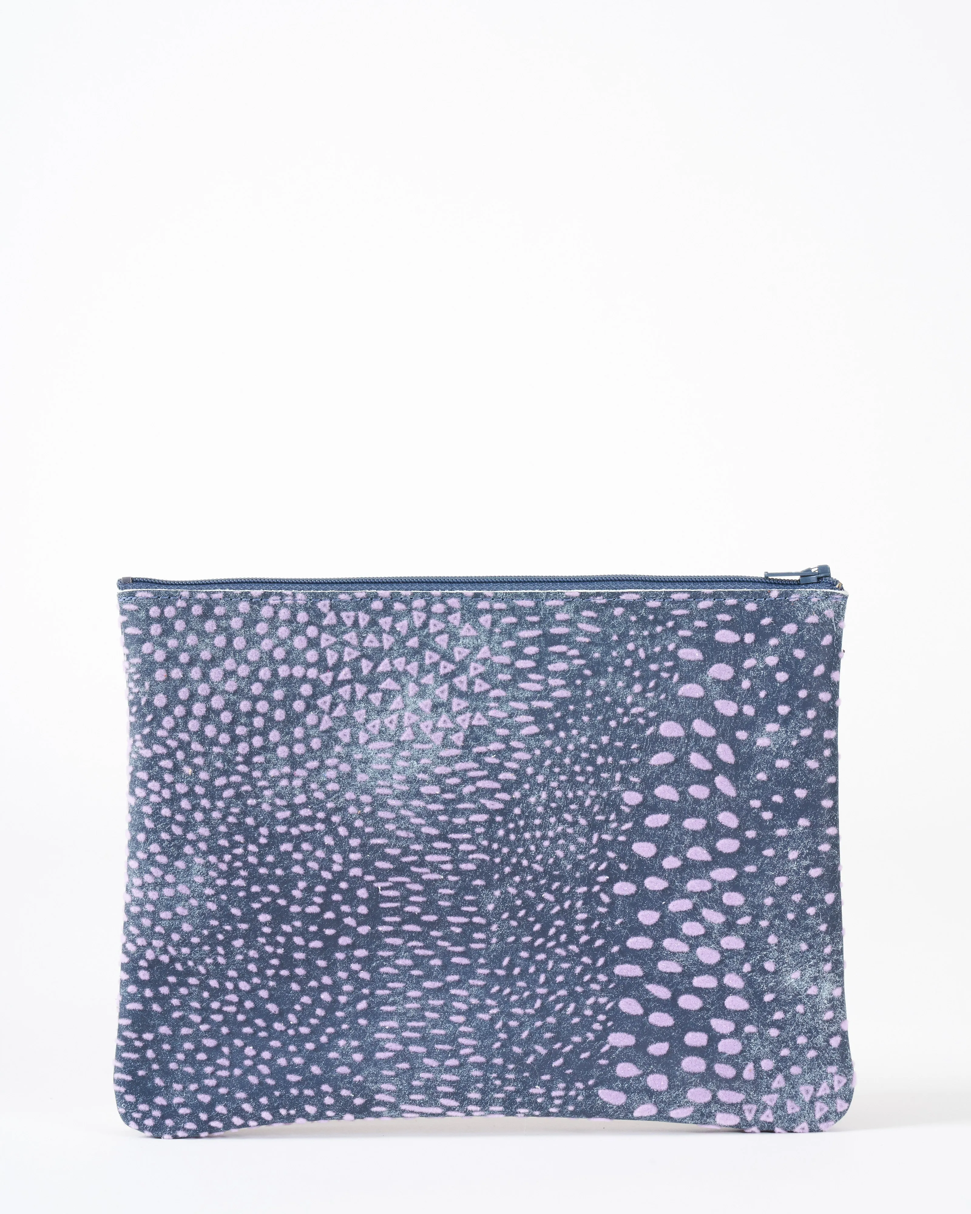 large zip pouch - flock denim
