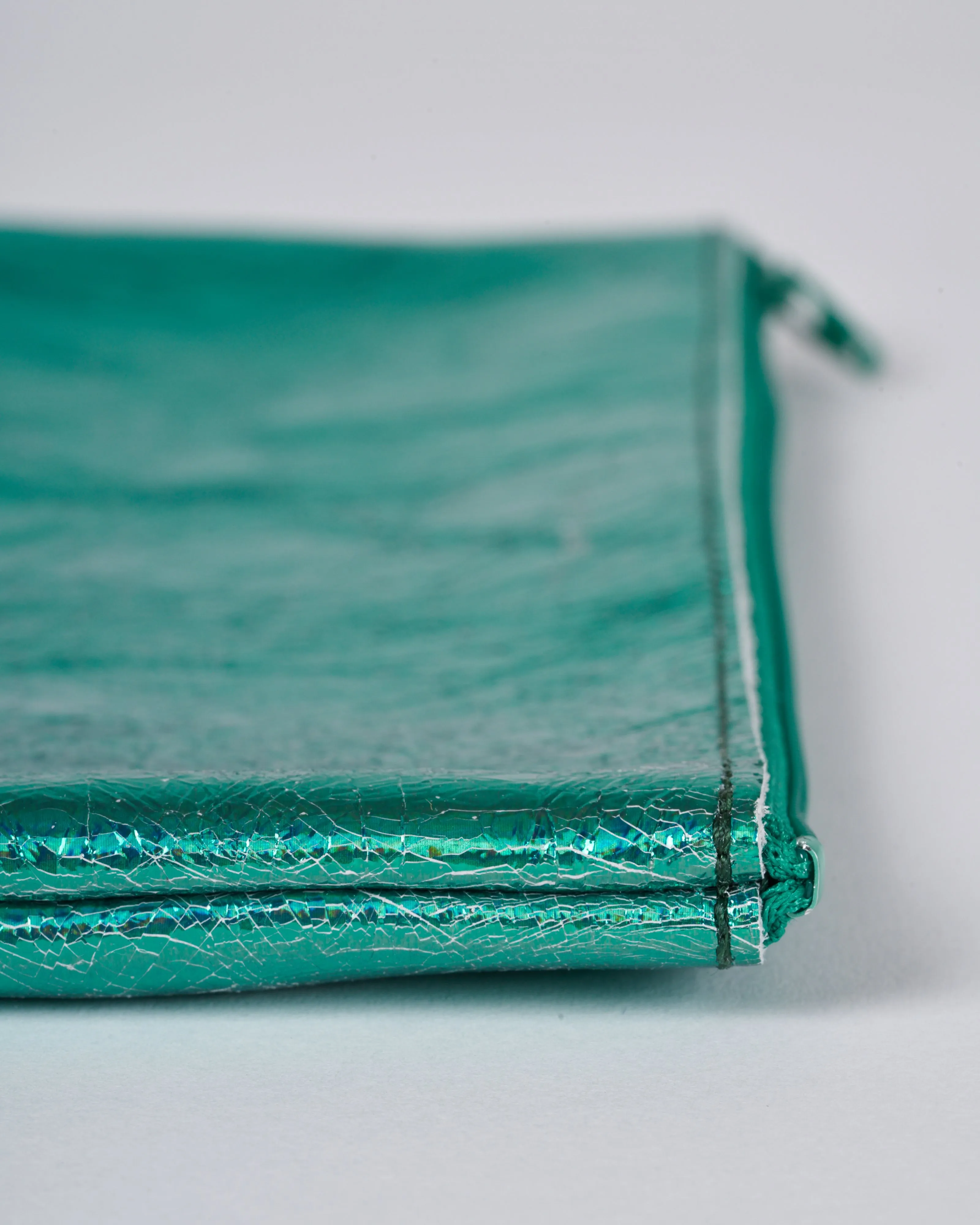 large zip pouch - hologram jade