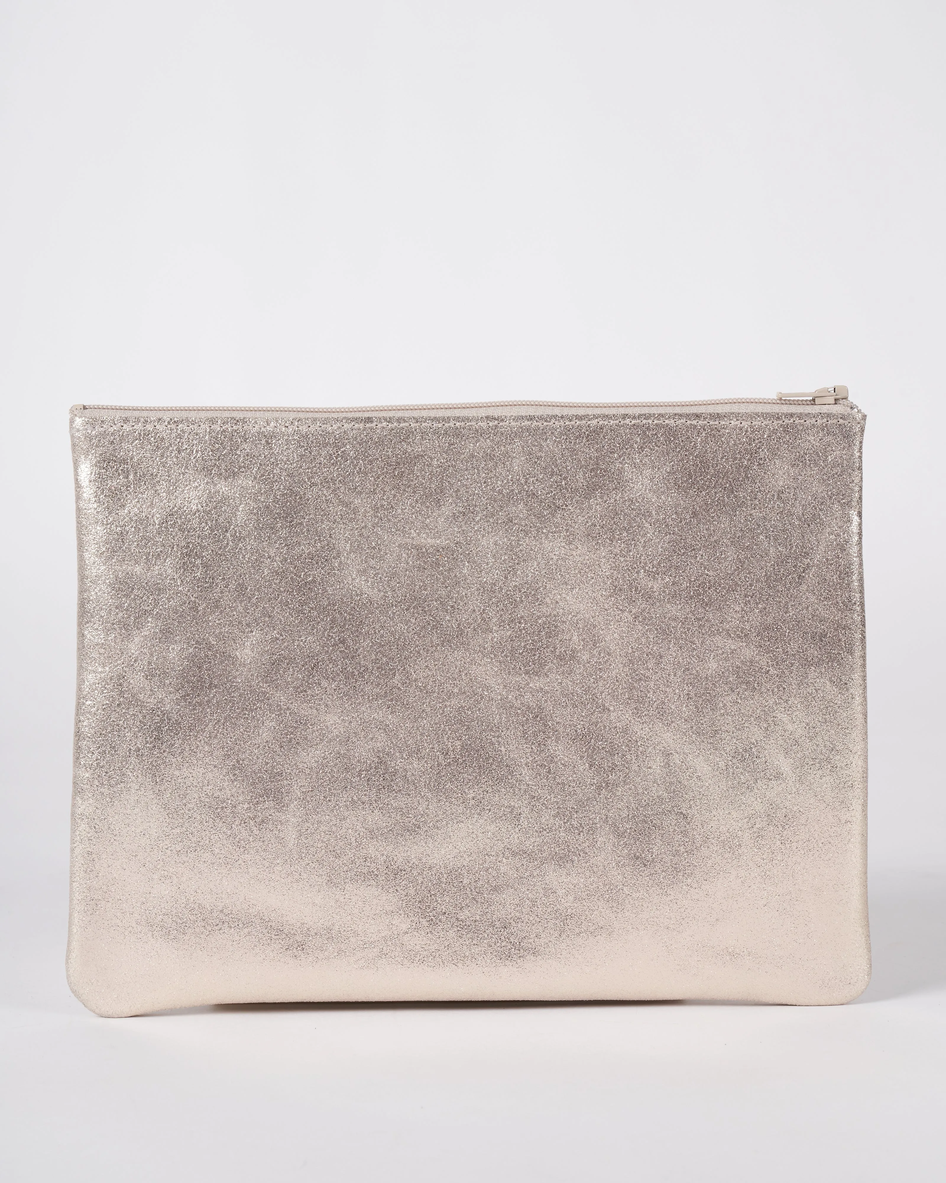 large zip pouch - sparkle champagne