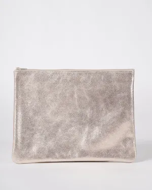 large zip pouch - sparkle champagne