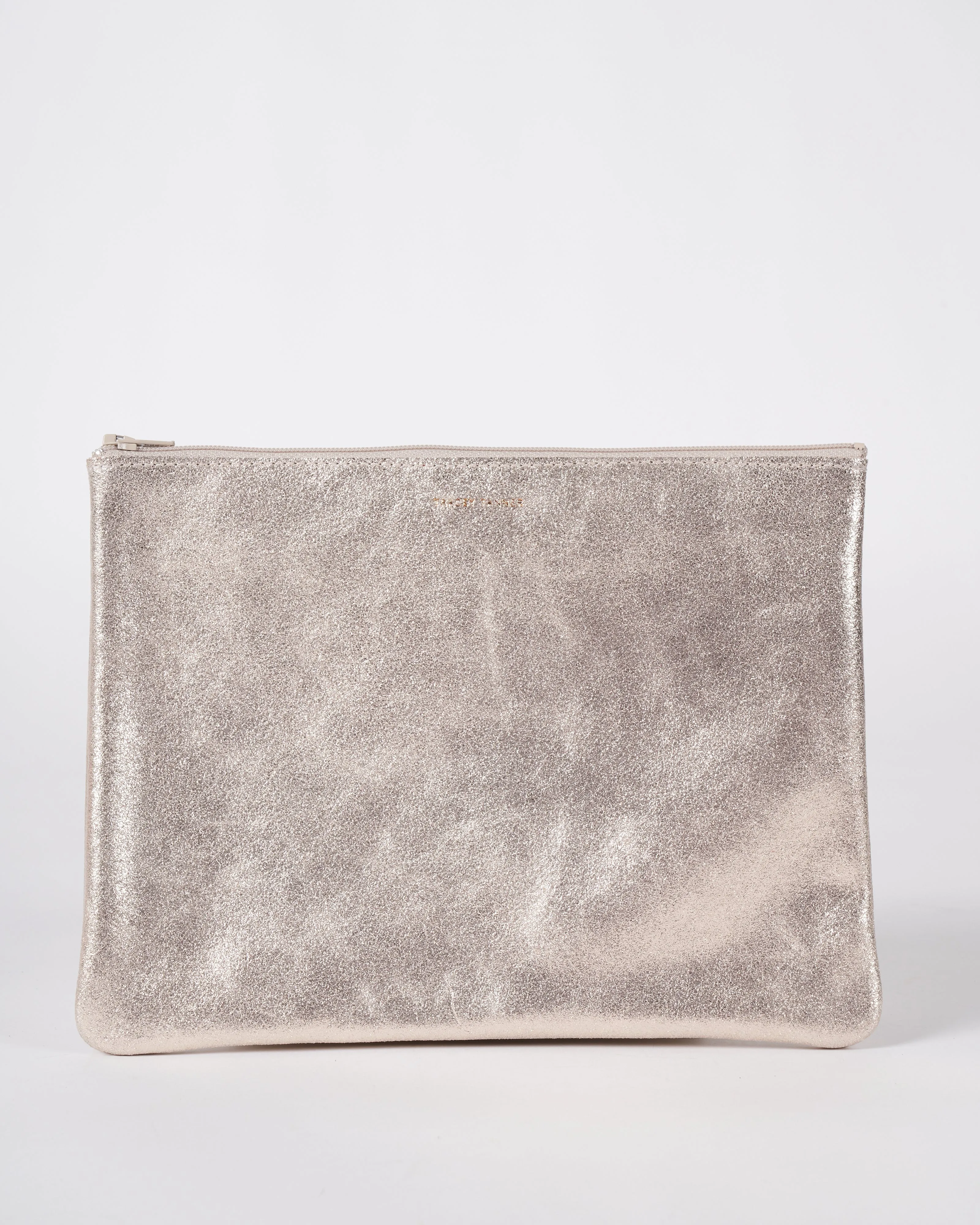 large zip pouch - sparkle champagne