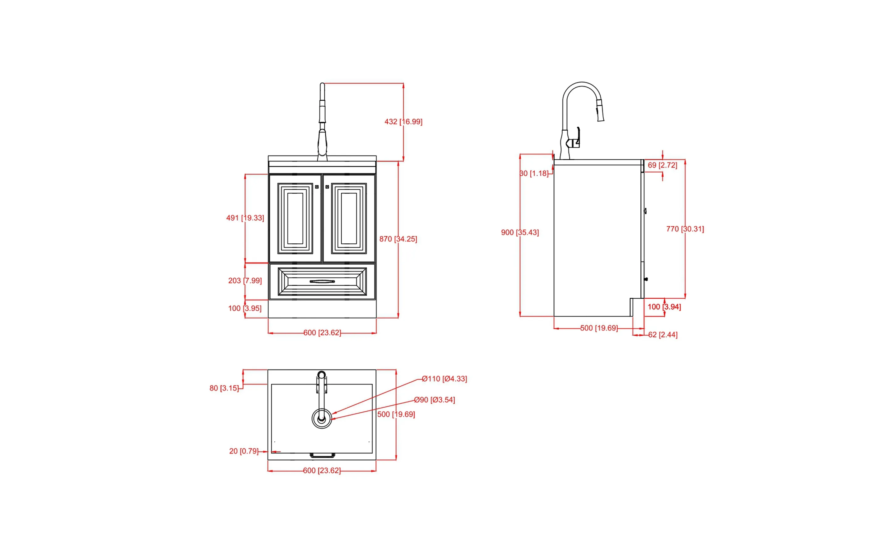 Lawrence All-In-One 24 inch Laundry Utility Sink and Cabinet