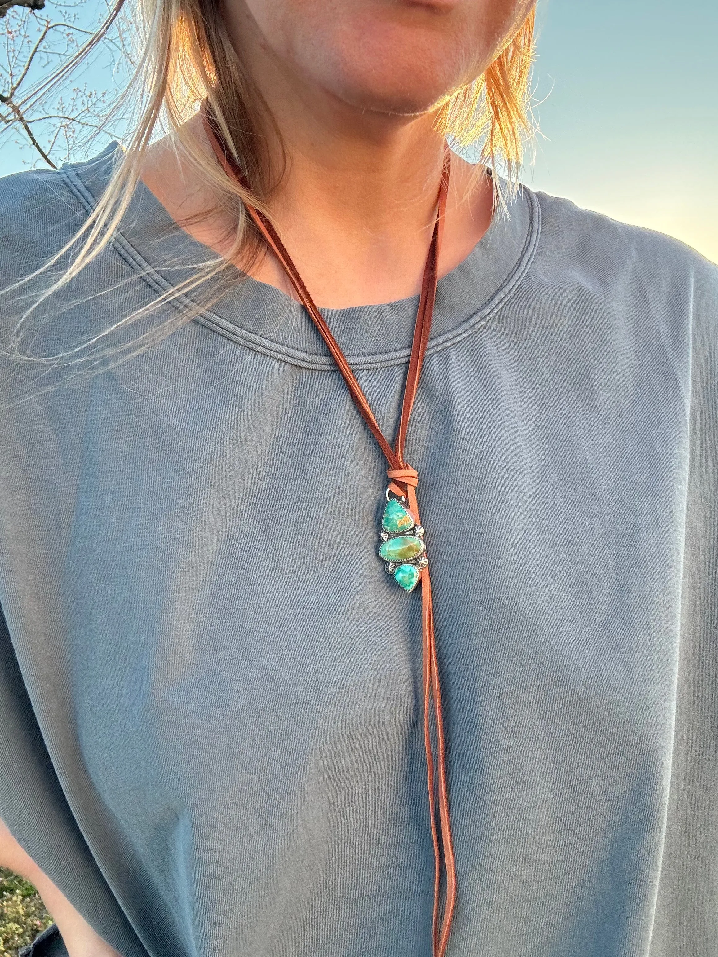 Leather Lariat Necklace (no. 03)