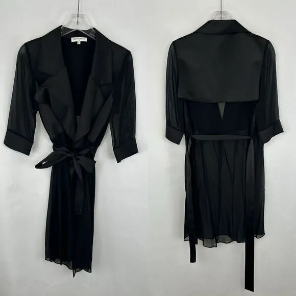 Limmy &amp; Millie Black Sheet and Satin Trench Coat