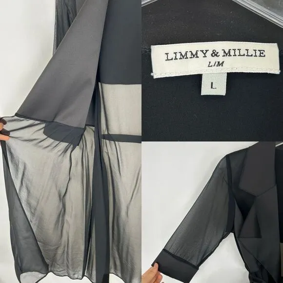 Limmy &amp; Millie Black Sheet and Satin Trench Coat