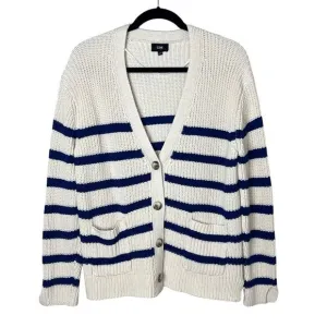 LINE The Label Livy Cardigan Breton Stripe Navy Cream Sz XS