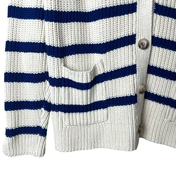 LINE The Label Livy Cardigan Breton Stripe Navy Cream Sz XS
