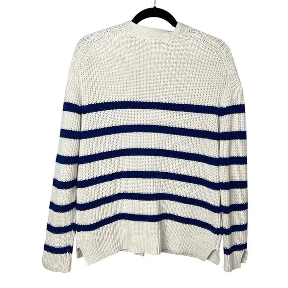 LINE The Label Livy Cardigan Breton Stripe Navy Cream Sz XS