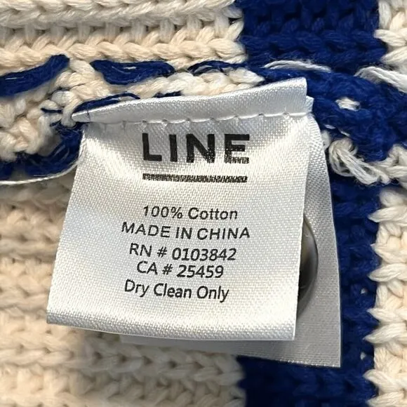 LINE The Label Livy Cardigan Breton Stripe Navy Cream Sz XS