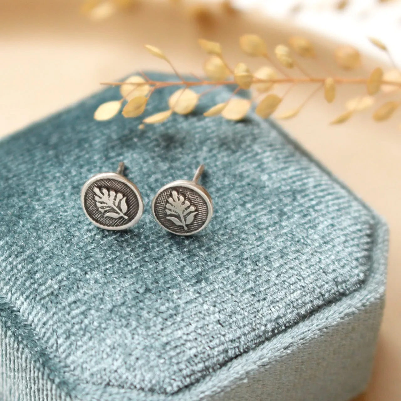 Little Embossed Sprig Post Earrings