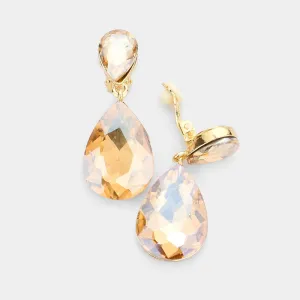 Little Girls Clip on Gold Teardrop Earrings | 334674