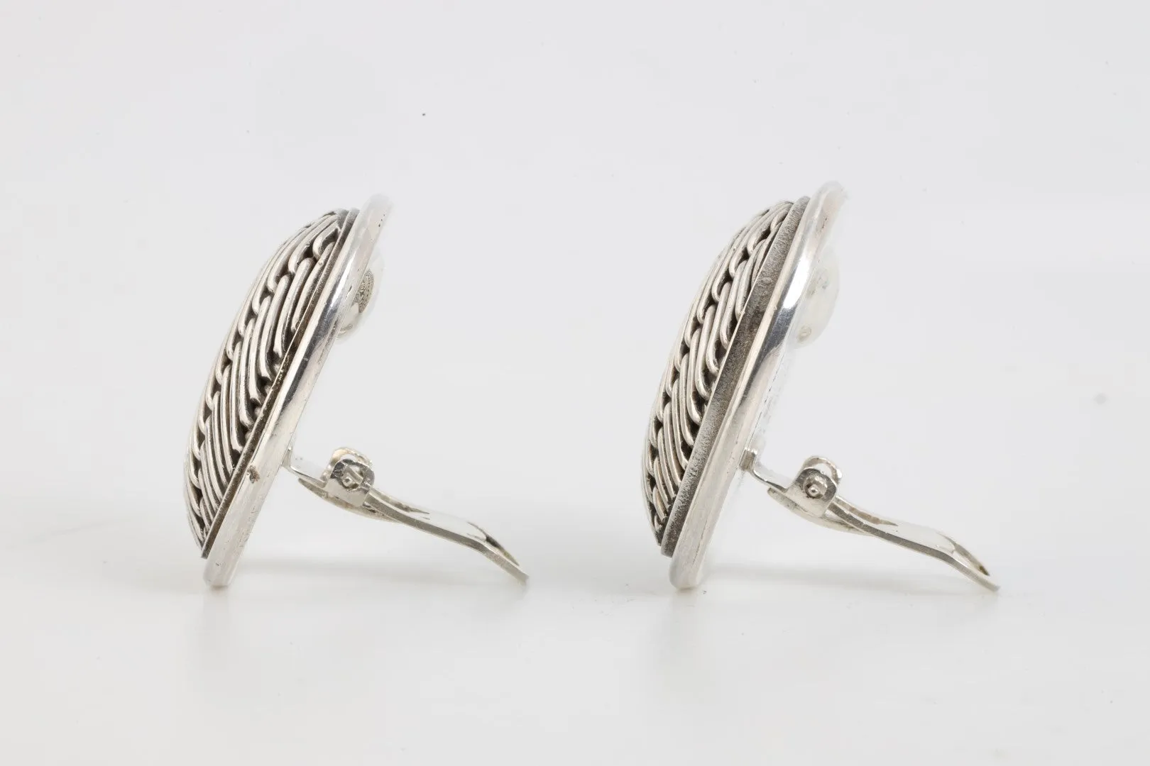 Lois Hill 925 Silver Clip-On Earrings (27.83g.)