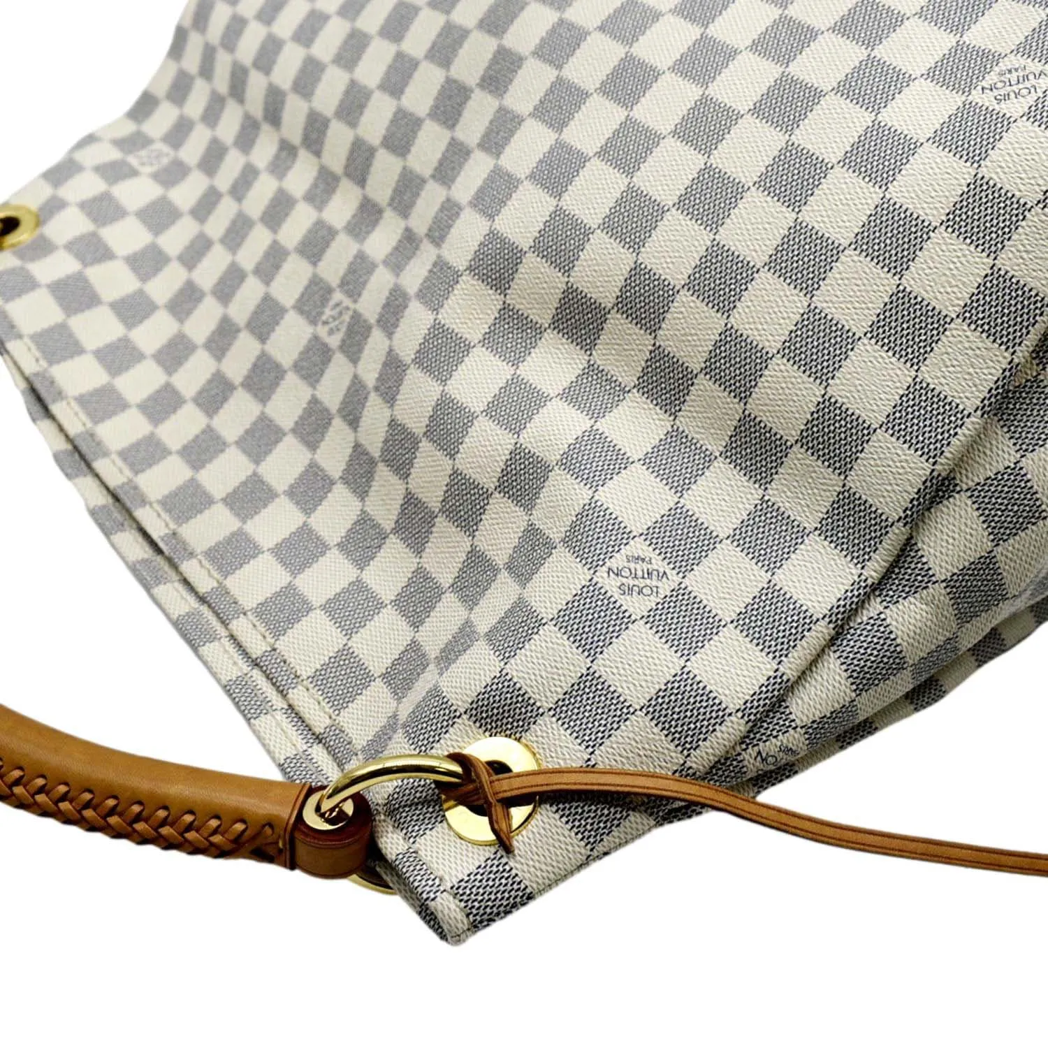 LOUIS VUITTON Artsy MM Damier Azur Hobo Bag White