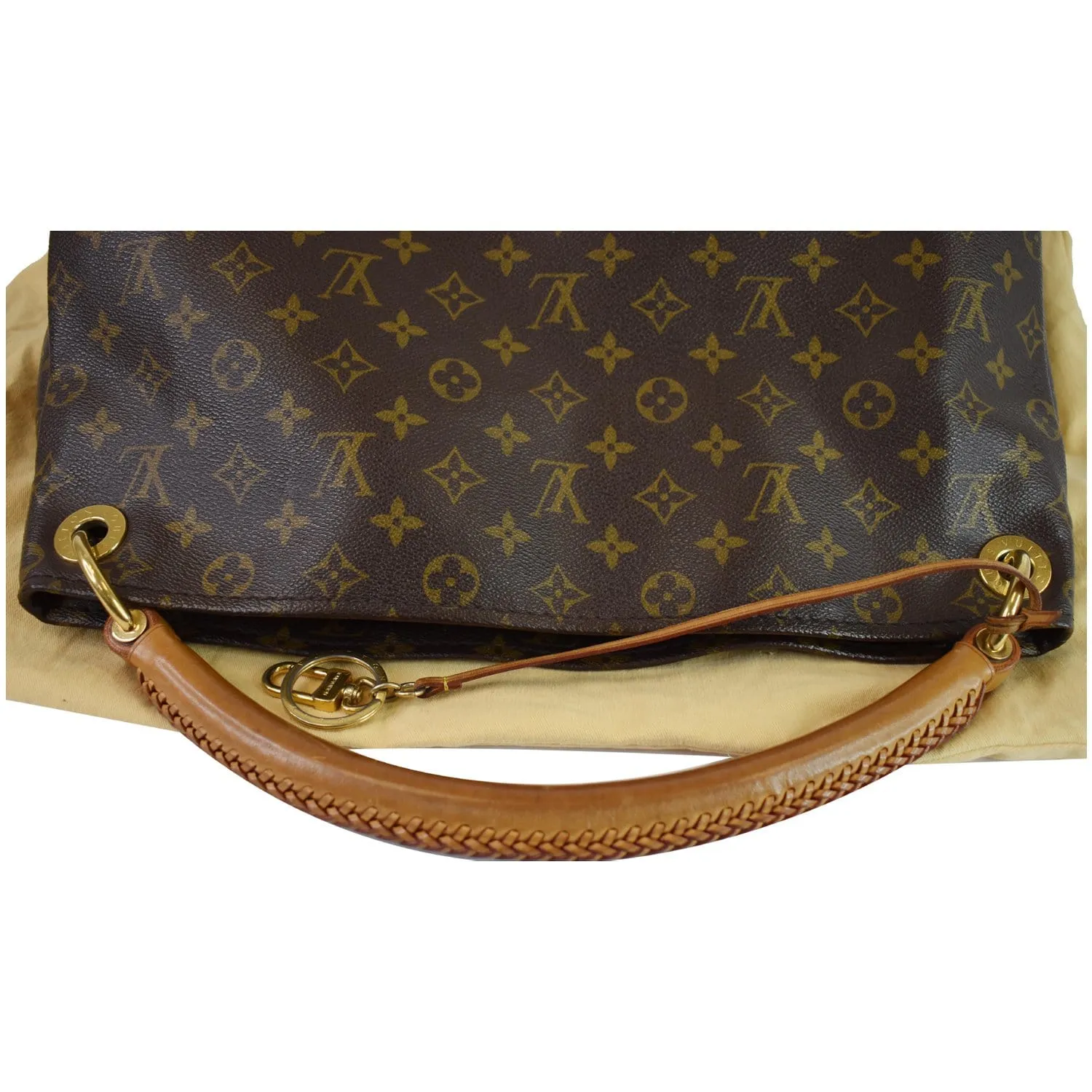 LOUIS VUITTON Artsy MM Monogram Canvas Shoulder Bag Brown