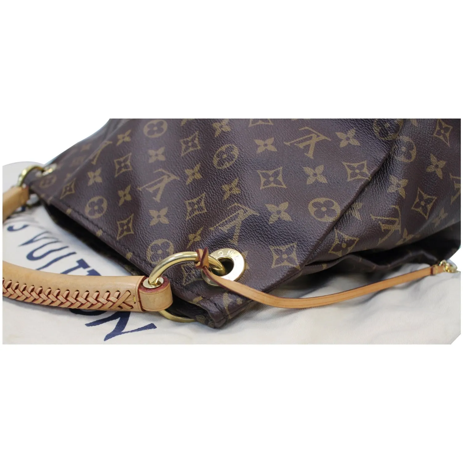 LOUIS VUITTON Artsy MM Monogram Canvas Shoulder Bag Brown