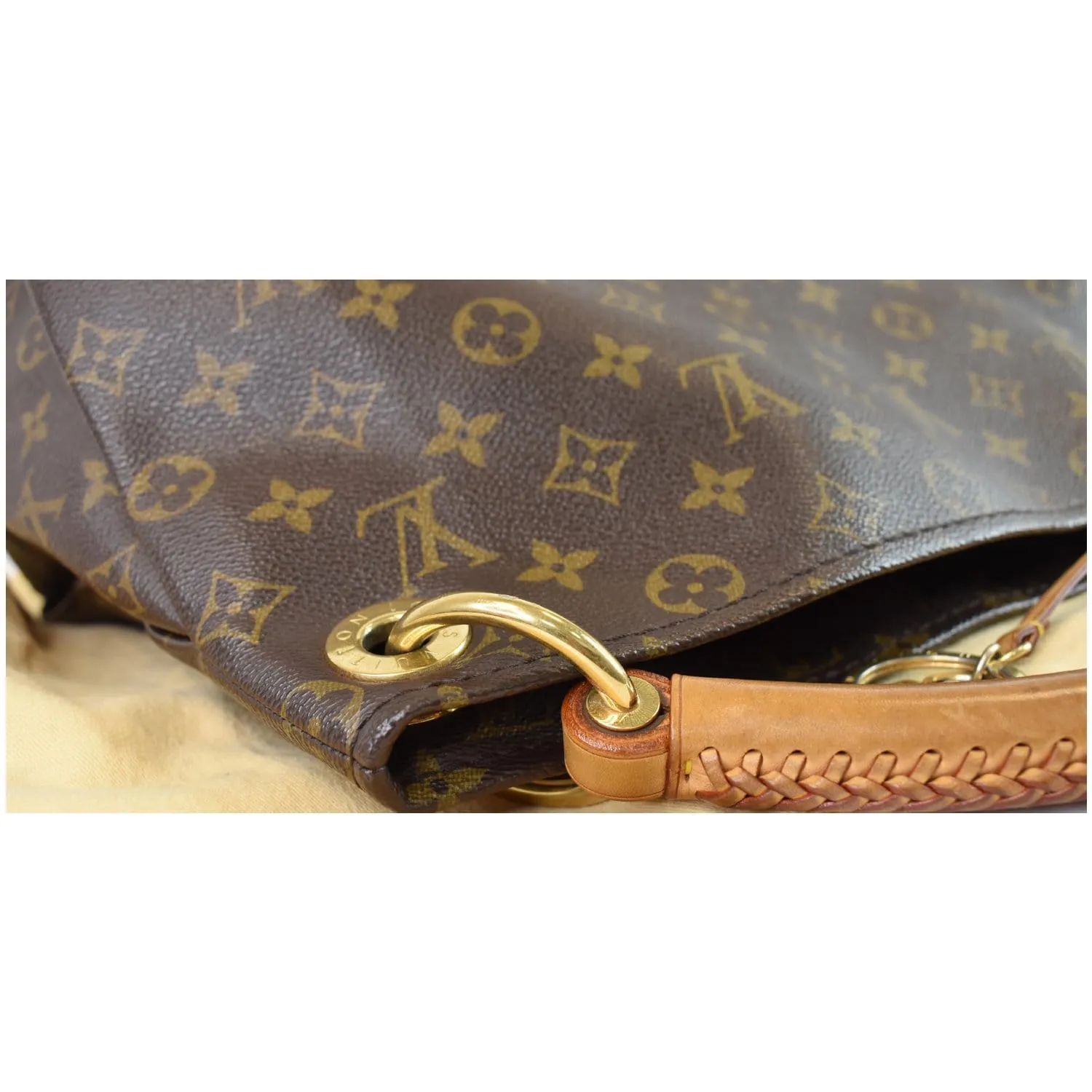 LOUIS VUITTON Artsy MM Monogram Canvas Shoulder Bag Brown