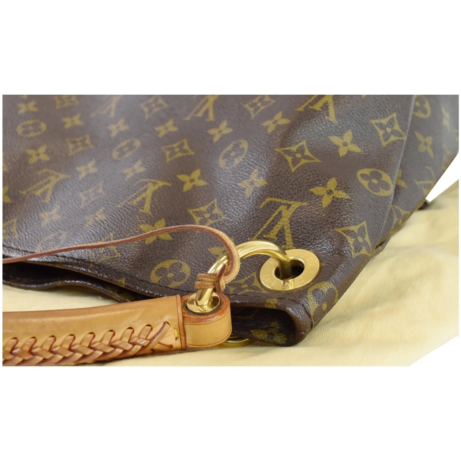 LOUIS VUITTON Artsy MM Monogram Canvas Shoulder Bag Brown
