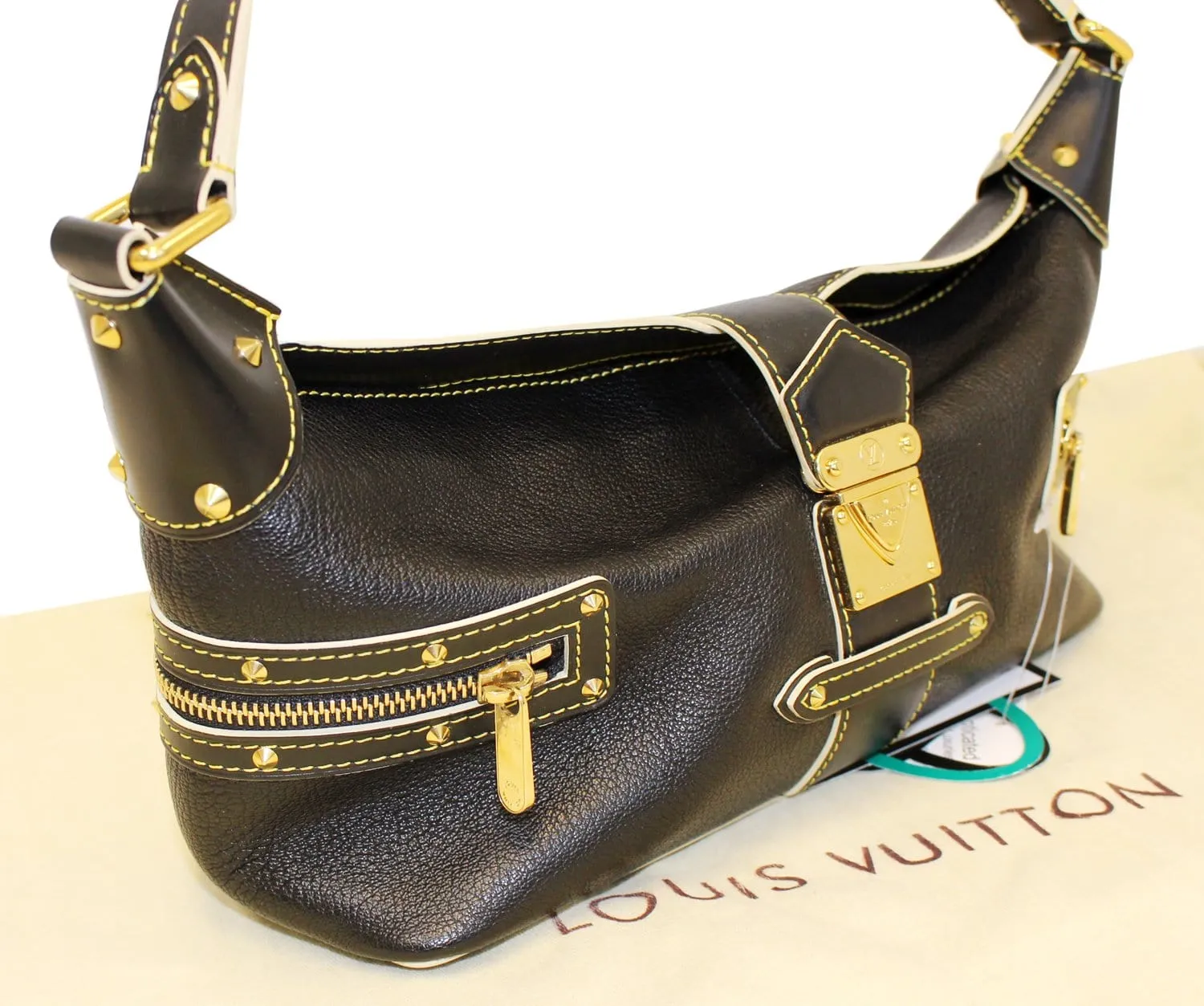 LOUIS VUITTON Black Suhali Leather L'Impetueux Shoulder Bag