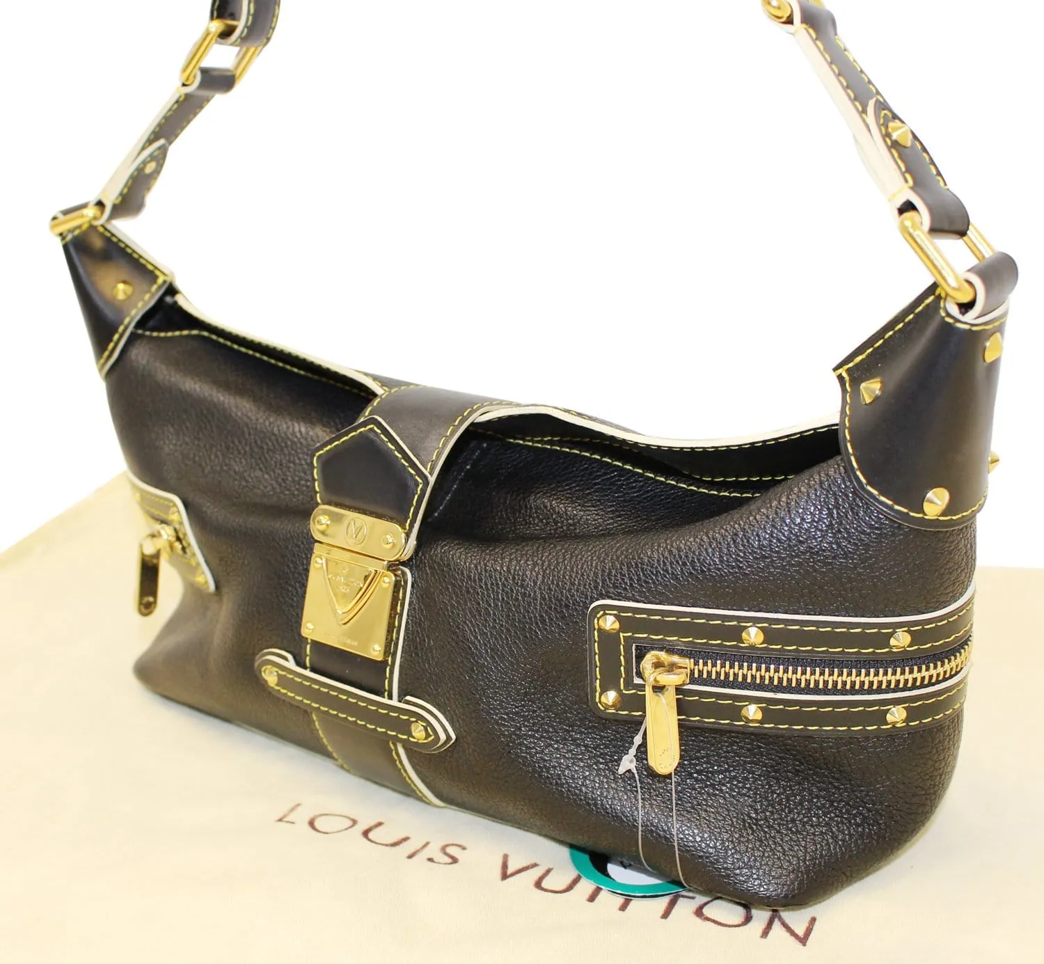 LOUIS VUITTON Black Suhali Leather L'Impetueux Shoulder Bag