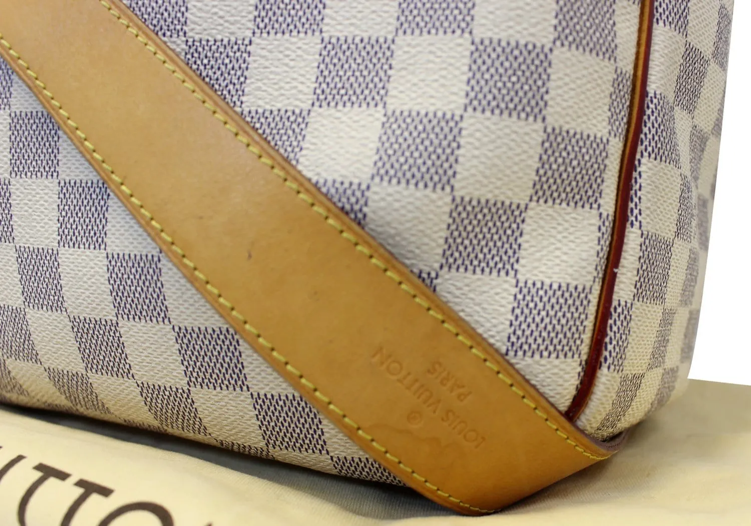 LOUIS VUITTON Damier Azur Soffi White Shoulder Handbag