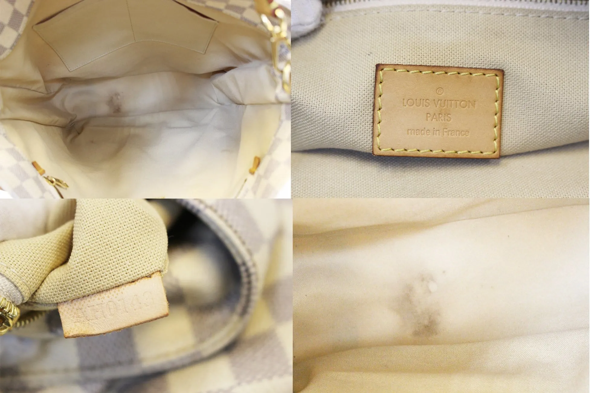 LOUIS VUITTON Damier Azur Soffi White Shoulder Handbag