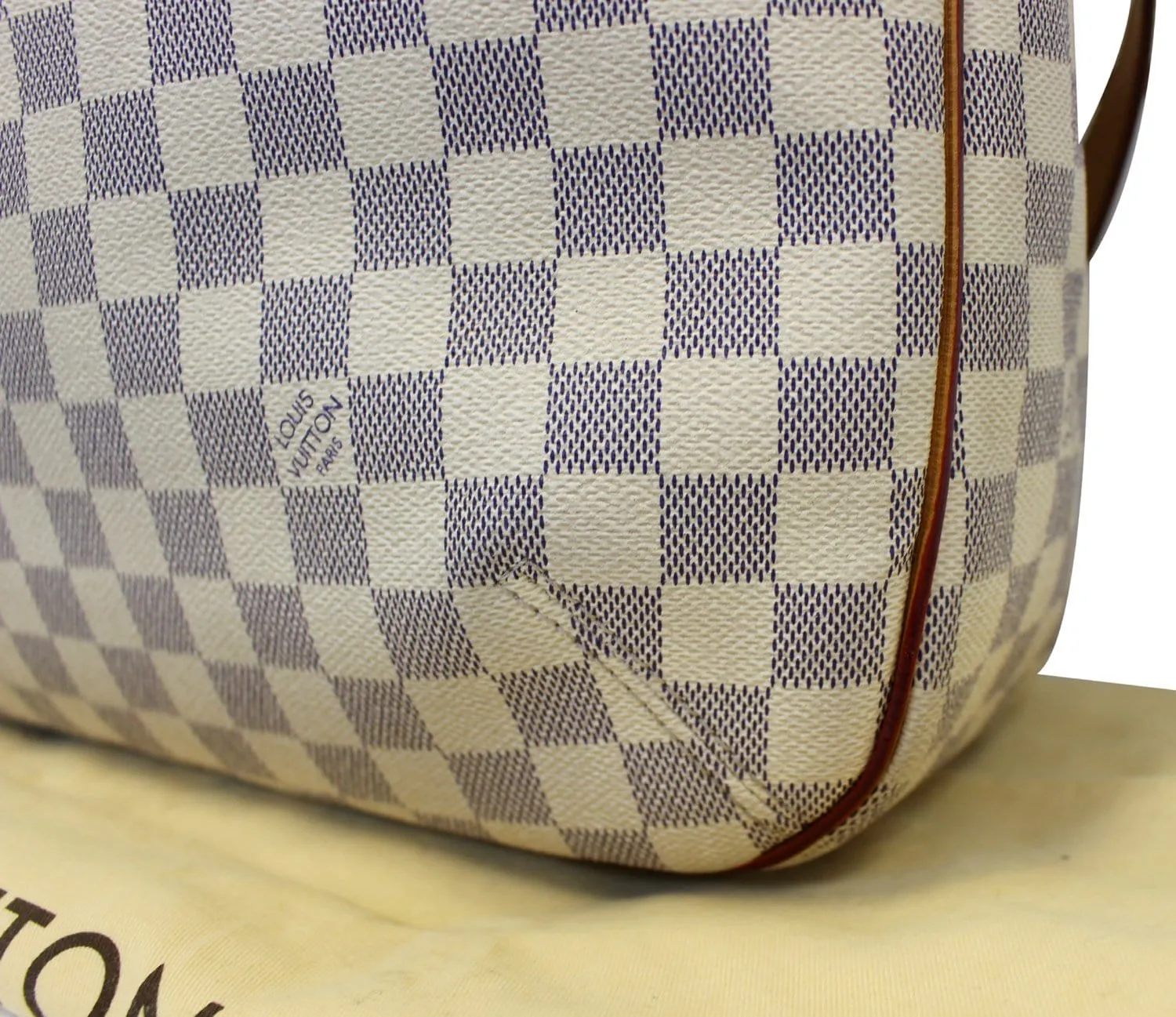 LOUIS VUITTON Damier Azur Soffi White Shoulder Handbag