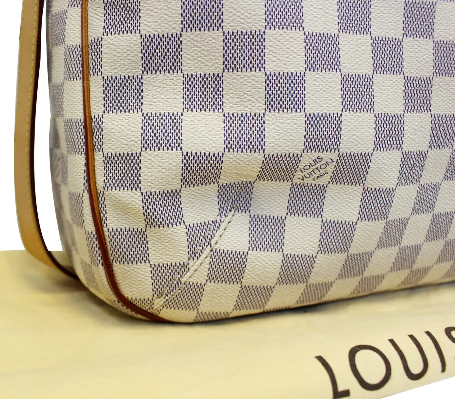 LOUIS VUITTON Damier Azur Soffi White Shoulder Handbag
