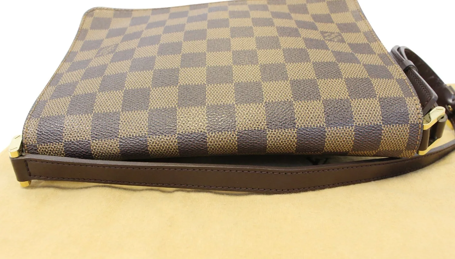 LOUIS VUITTON Damier Ebene Musette Tango Shoulder Bag