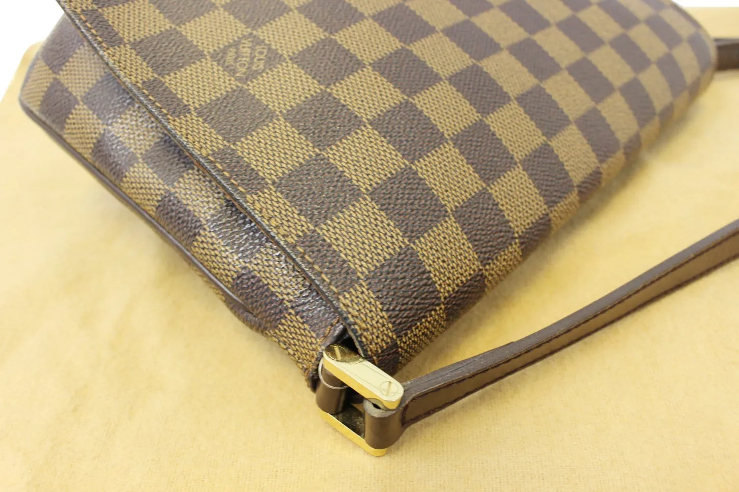 LOUIS VUITTON Damier Ebene Musette Tango Shoulder Bag
