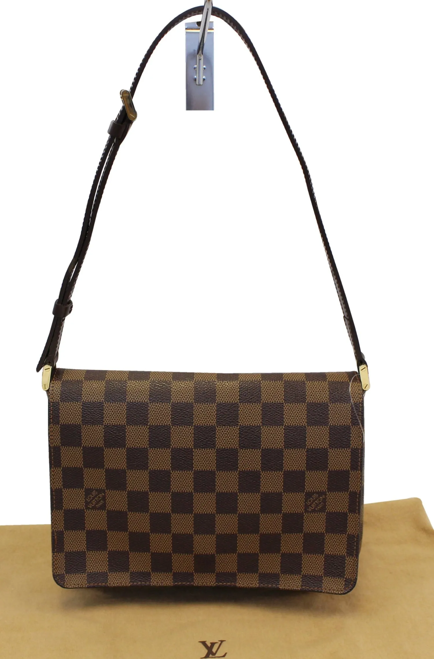 LOUIS VUITTON Damier Ebene Musette Tango Shoulder Bag
