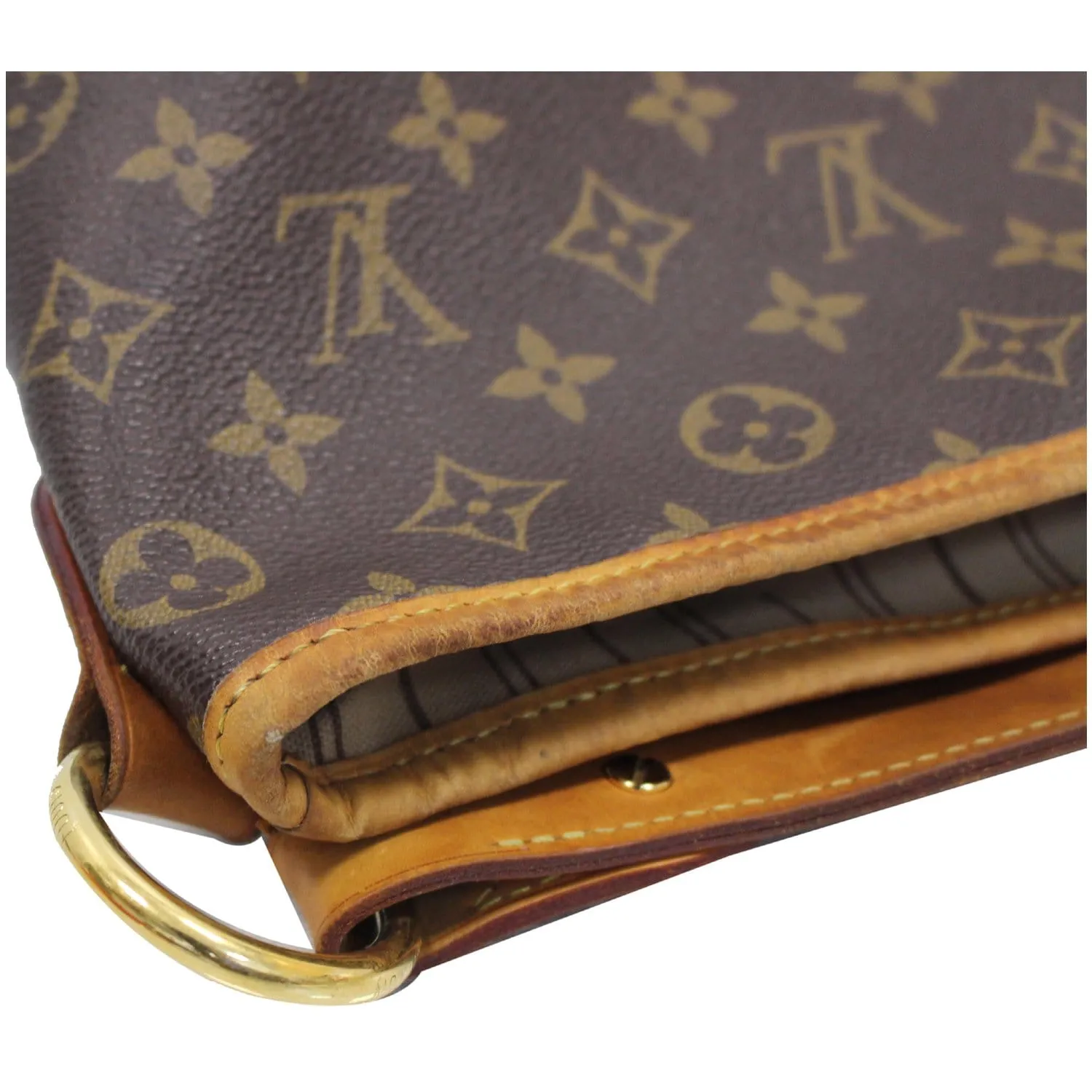 LOUIS VUITTON Delightful PM Monogram Canvas Shoulder Hobo Bag Brown