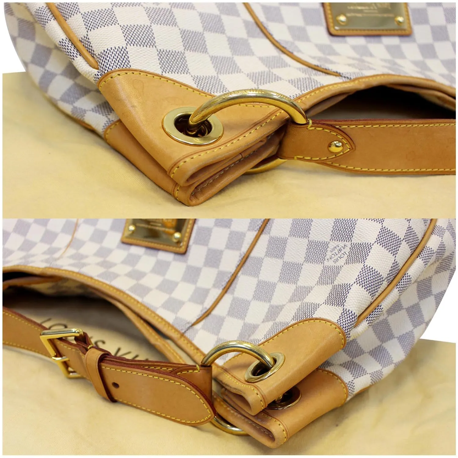 LOUIS VUITTON Galliera GM Damier Azur Shoulder Bag White