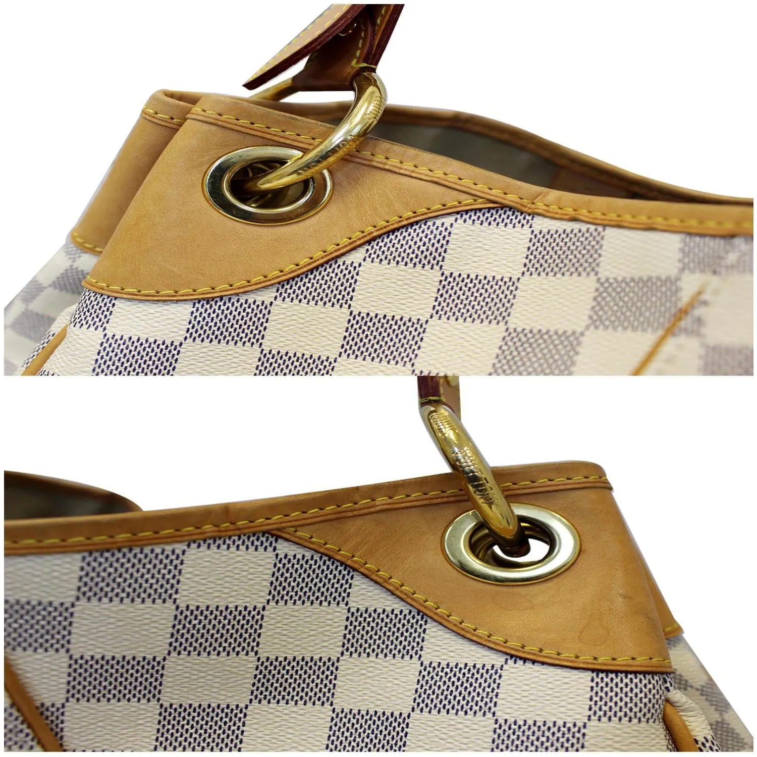 LOUIS VUITTON Galliera GM Damier Azur Shoulder Bag White