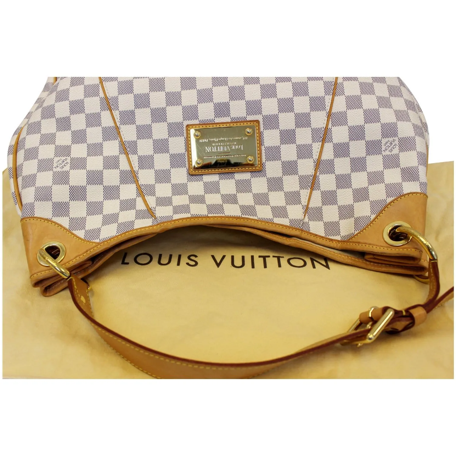 LOUIS VUITTON Galliera GM Damier Azur Shoulder Bag White