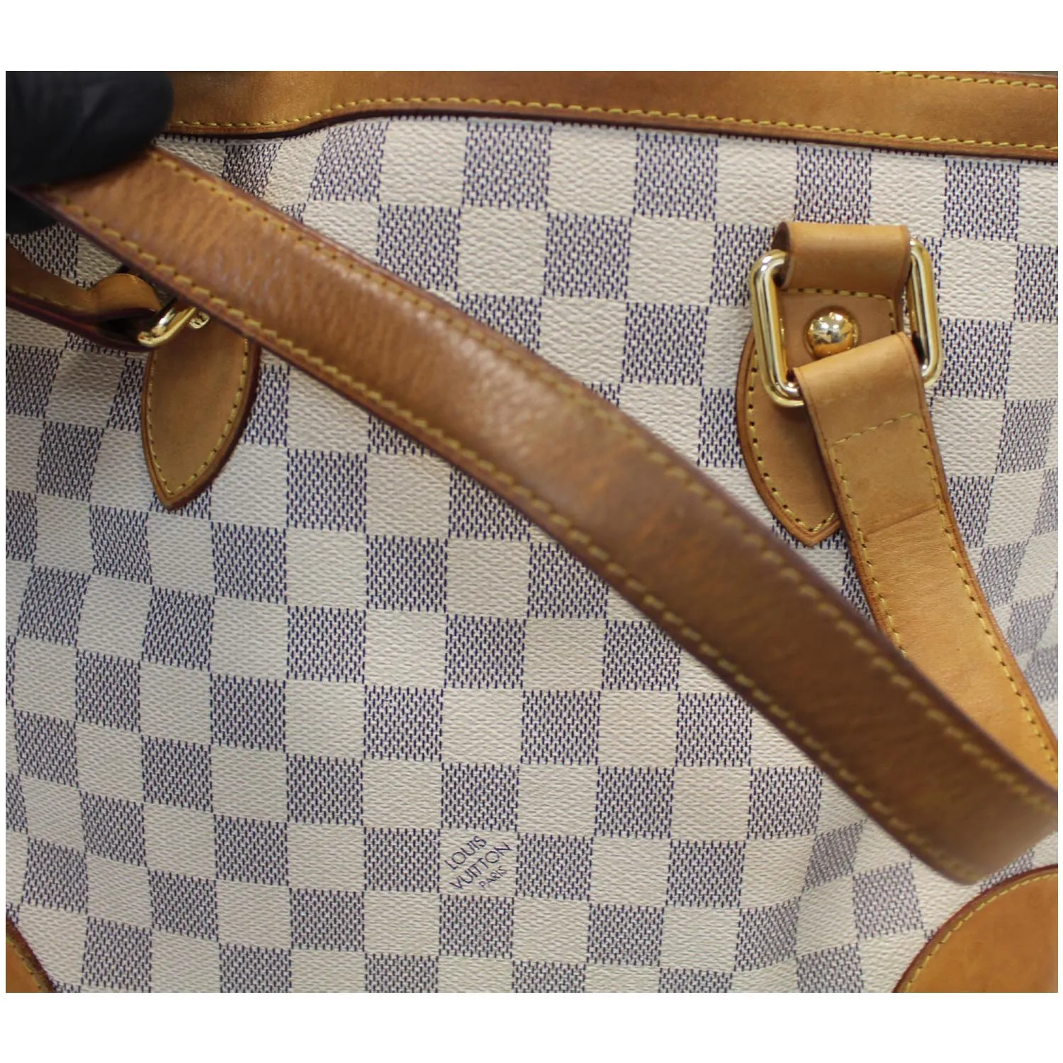 LOUIS VUITTON Hampstead PM Damier Azur Shoulder Bag White