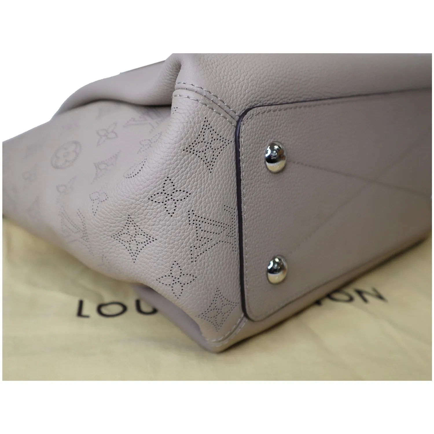 LOUIS VUITTON Haumea Mahina Calfskin Leather Shoulder Bag Galet