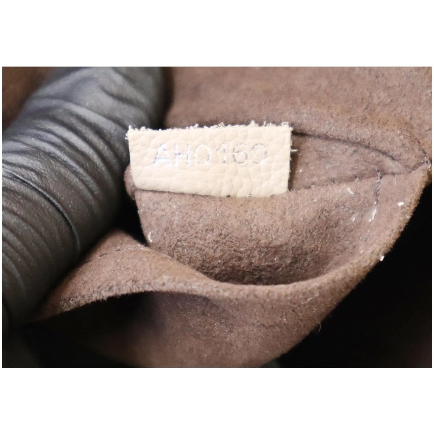 LOUIS VUITTON Haumea Mahina Calfskin Leather Shoulder Bag Galet
