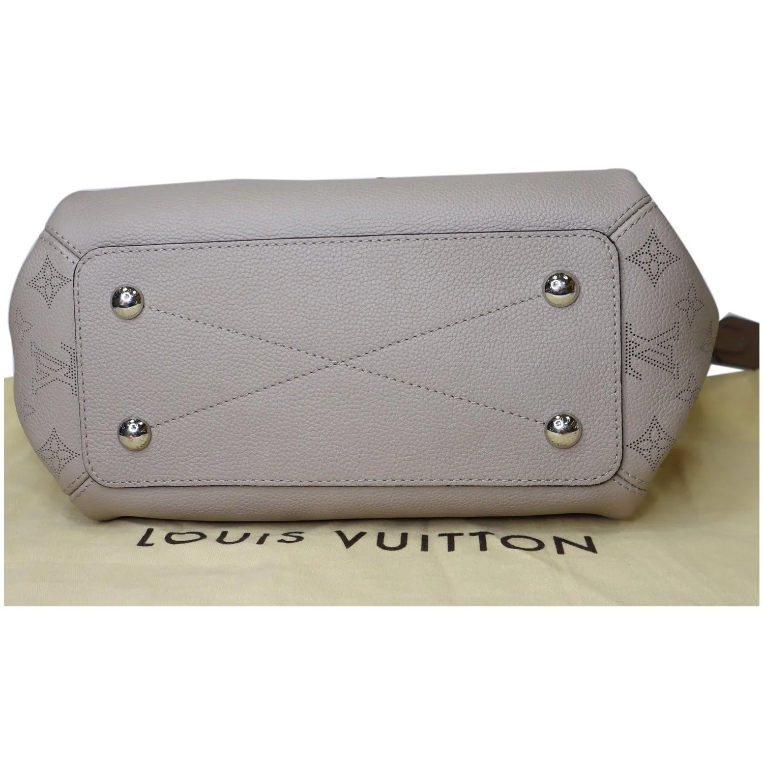 LOUIS VUITTON Haumea Mahina Calfskin Leather Shoulder Bag Galet