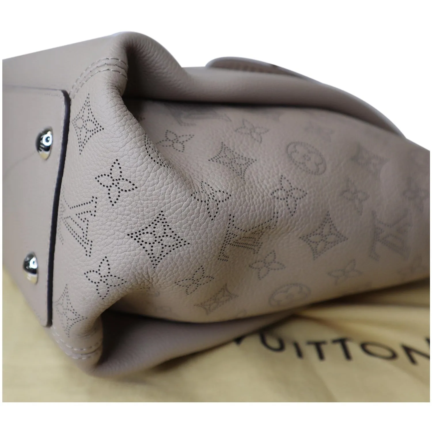 LOUIS VUITTON Haumea Mahina Calfskin Leather Shoulder Bag Galet