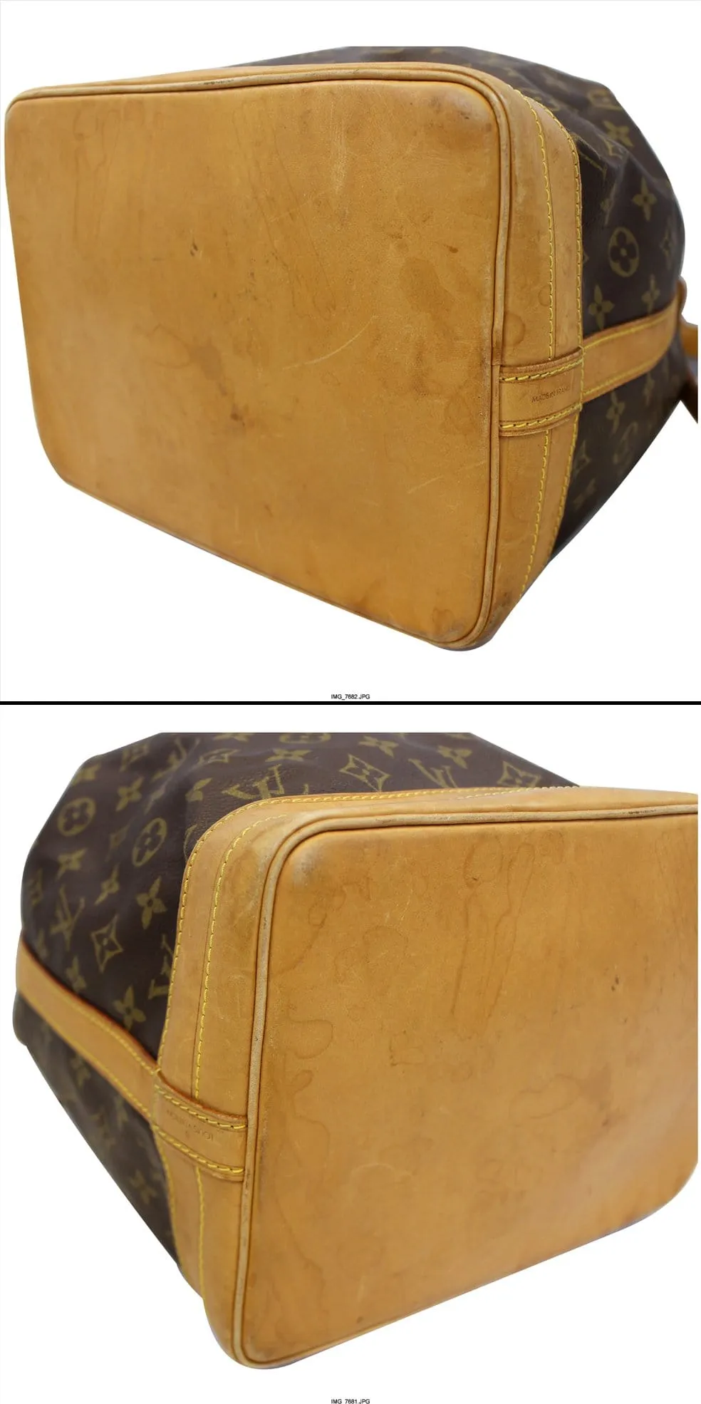 LOUIS VUITTON Large Noe Monogram Canvas Shoulder Bag Brown