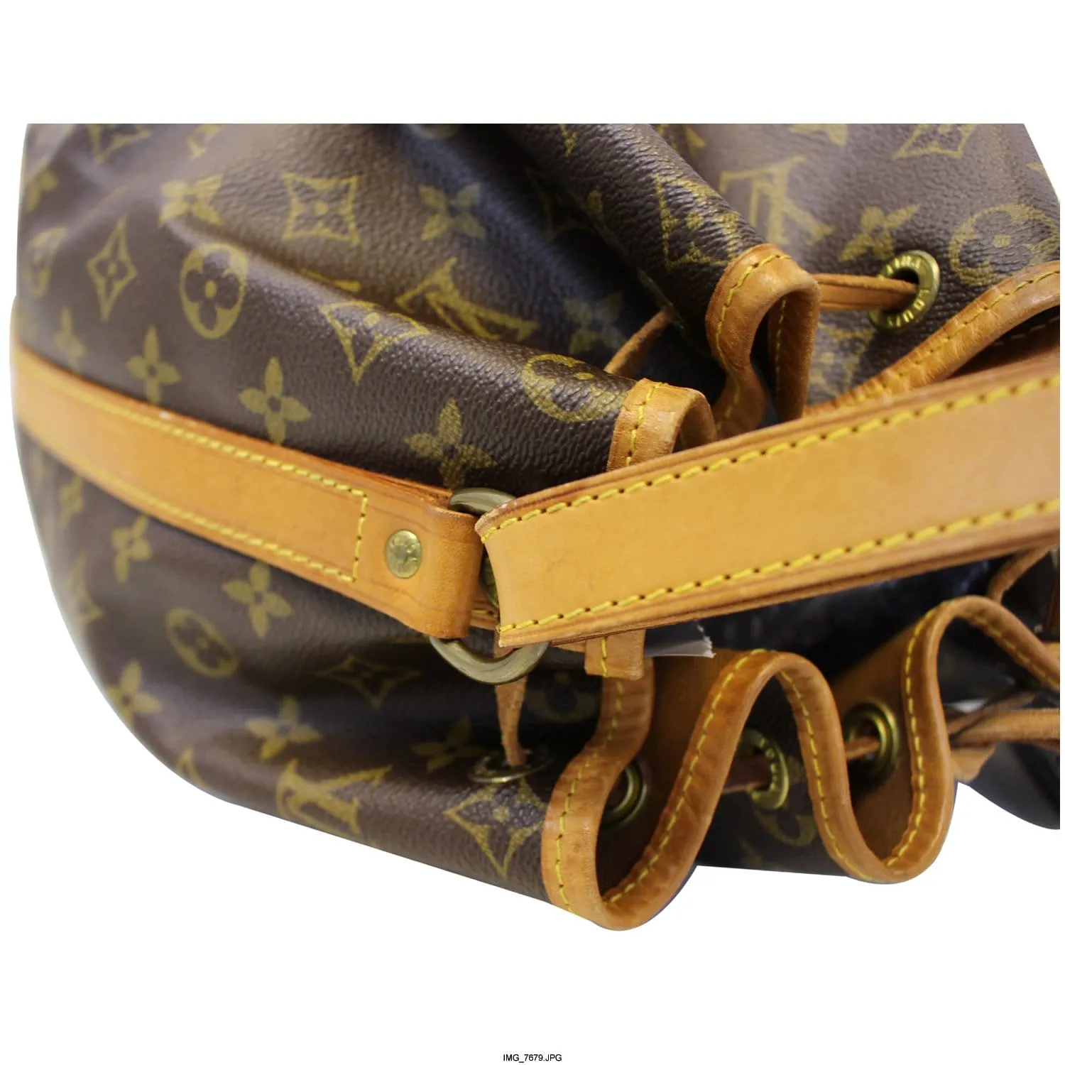 LOUIS VUITTON Large Noe Monogram Canvas Shoulder Bag Brown