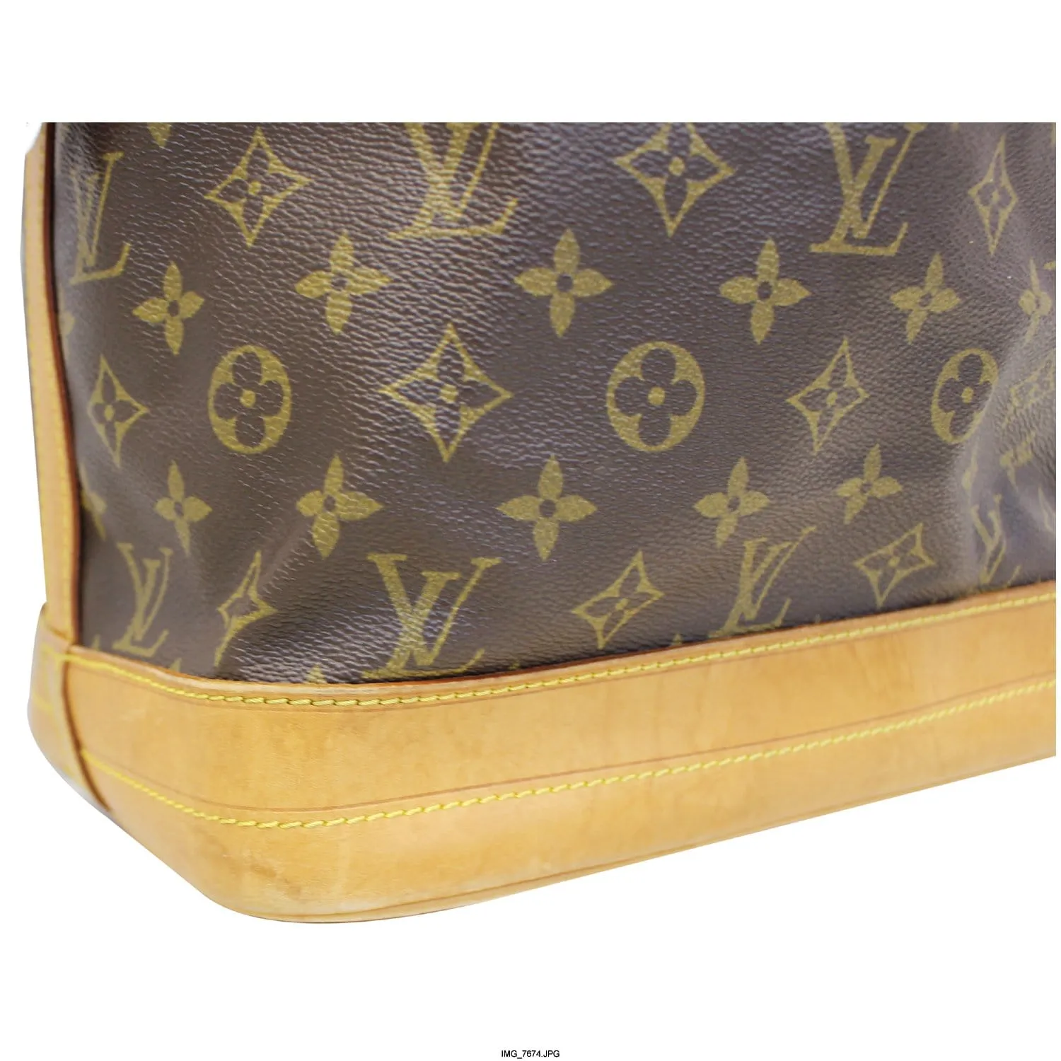 LOUIS VUITTON Large Noe Monogram Canvas Shoulder Bag Brown