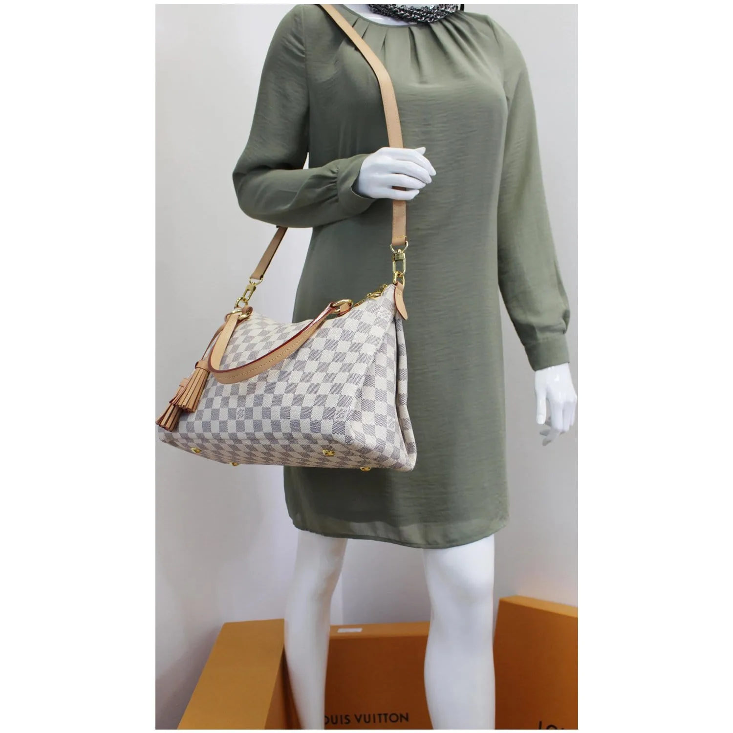 LOUIS VUITTON Lymington Damier Azur Shoulder Bag White