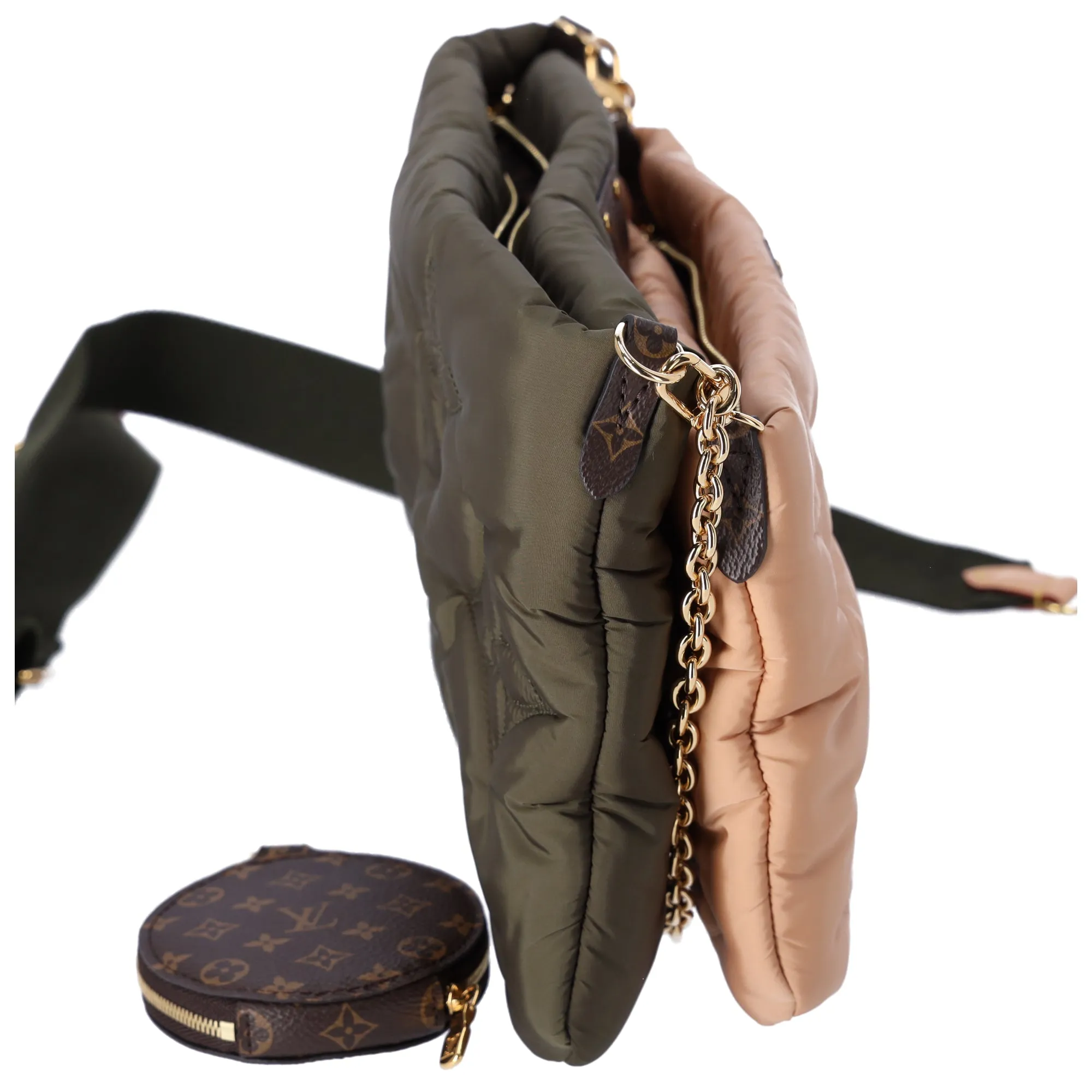 Louis Vuitton Maxi Multi Pochette Accessoires LV Pillow Shoulder Bag Khaki Beige