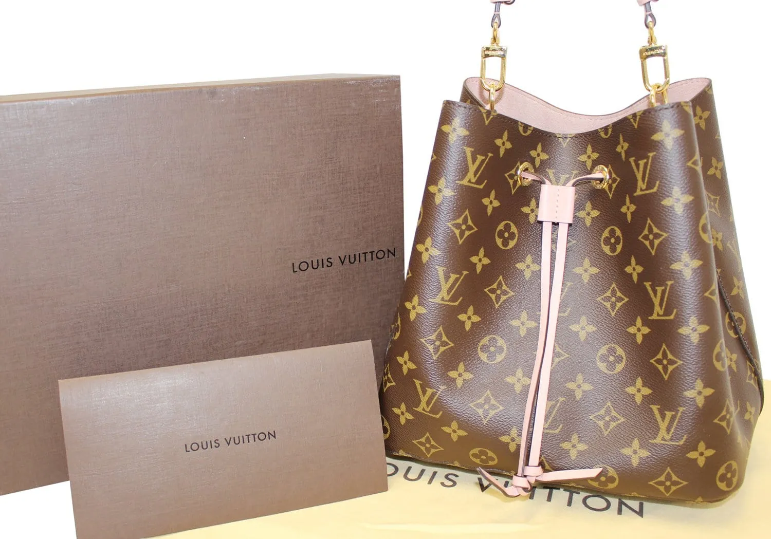 LOUIS VUITTON Monogram Canvas Neo Noe Shoulder Bag Rose Ballerine