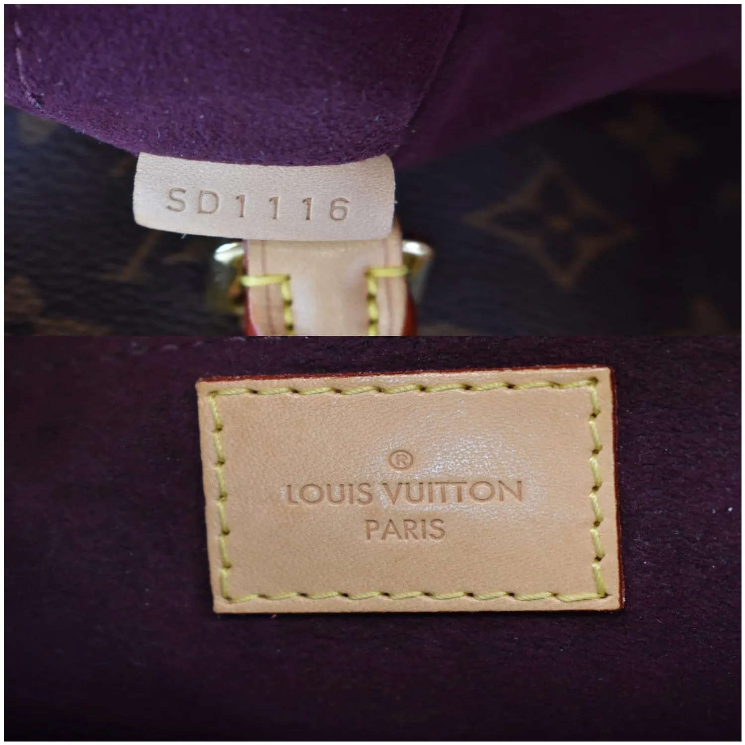 LOUIS VUITTON Montaigne MM Monogram Canvas Shoulder Bag Brown