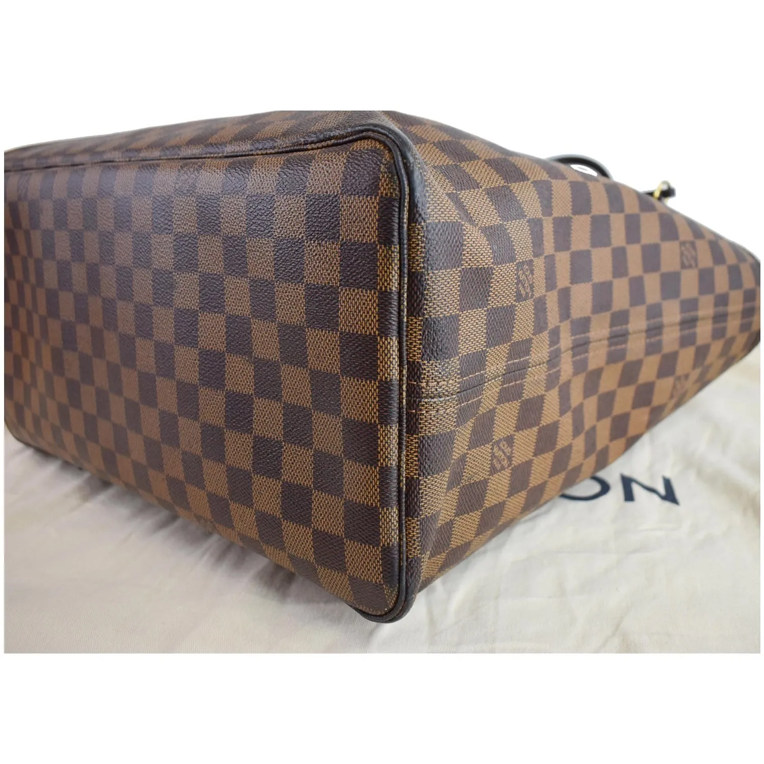LOUIS VUITTON Neverfull GM Damier Ebene Tote Shoulder Bag Brown