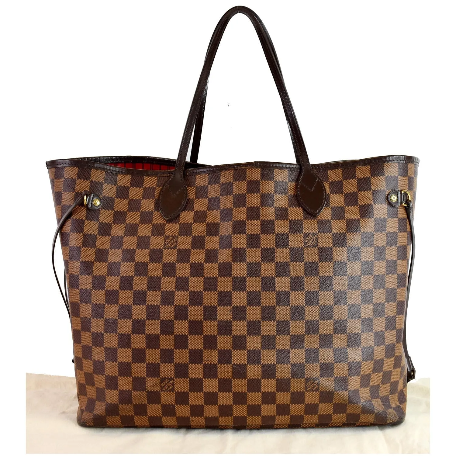 LOUIS VUITTON Neverfull GM Damier Ebene Tote Shoulder Bag Brown