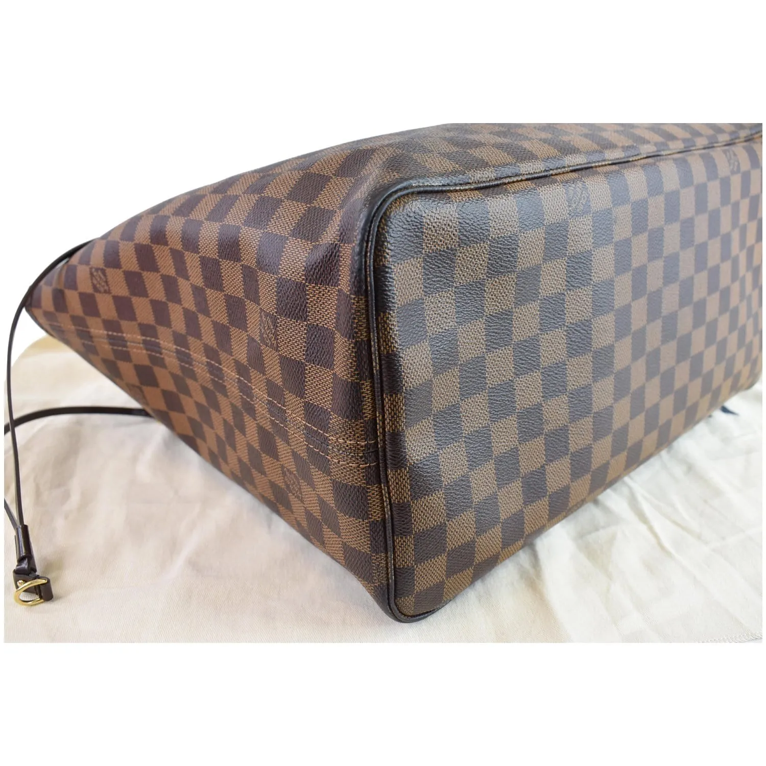 LOUIS VUITTON Neverfull GM Damier Ebene Tote Shoulder Bag Brown